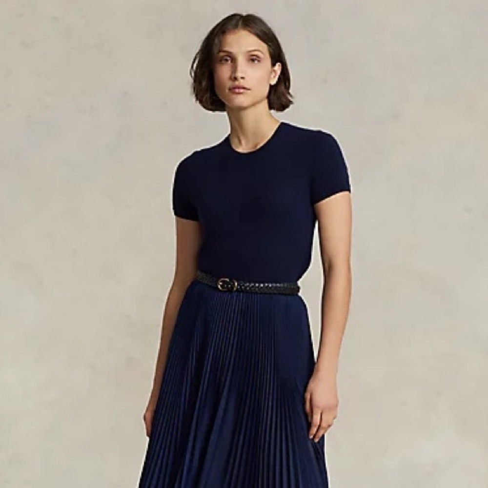 💙 Bruce Field Femme Navy Short Sleeve Sweater